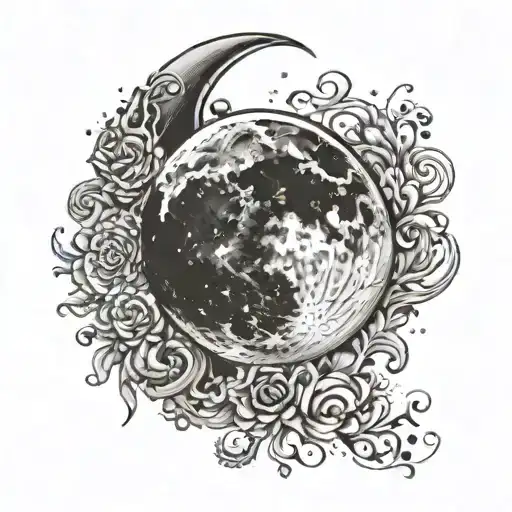 The Moon With Words About A Descended Love One Side