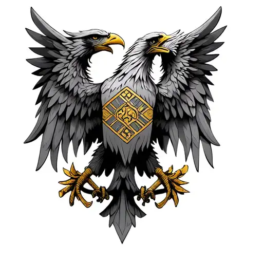 Albanian Double Headed Eagle Tattoo Design Featuring