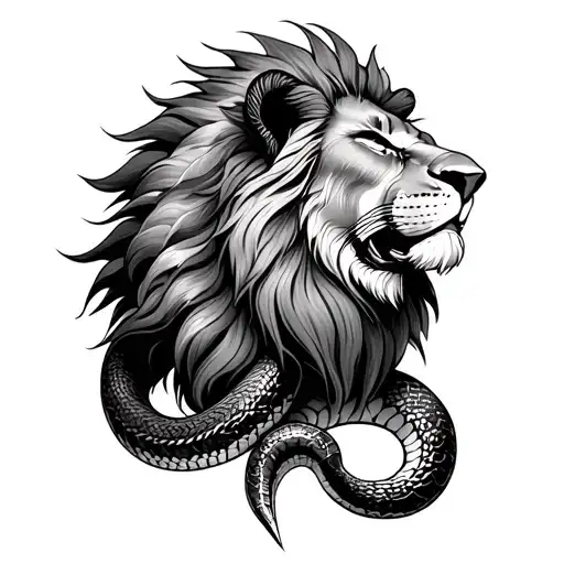 Lion And Snake