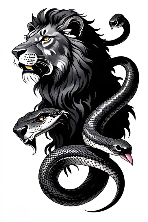 Lion And Snake
