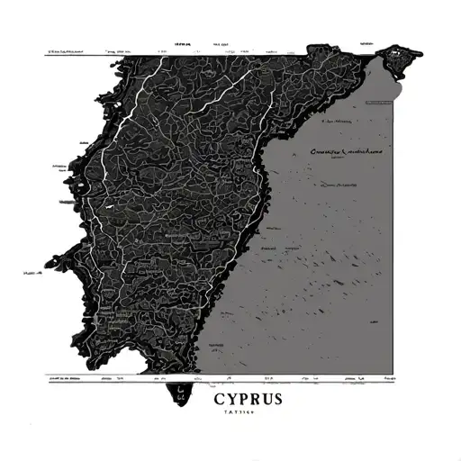Map Of Cyprus With Shading More Line