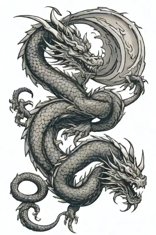 Dragon Climbing Body Shaped Like
