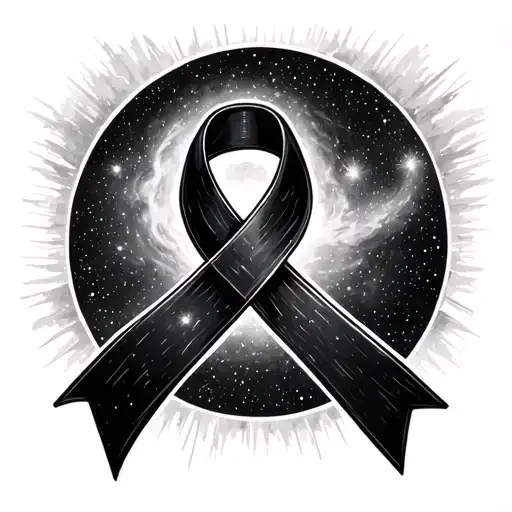 Cancer Ribbon Outter Space Galaxy