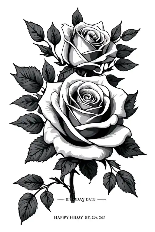 Roses On Forearm With Birthday Date