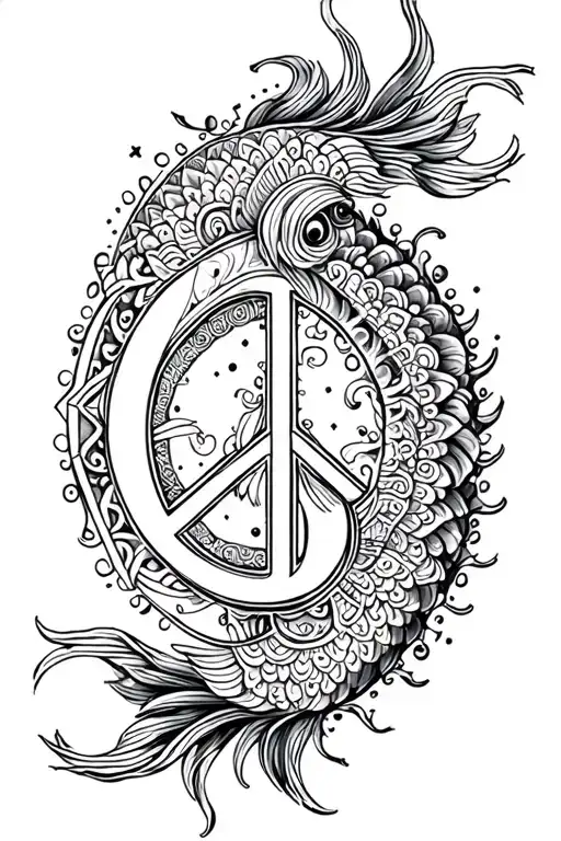 Pisces Symbol Add Peace Sign Music Symbol Add Some Space And Universe Touch And A Mandala Nepali Art