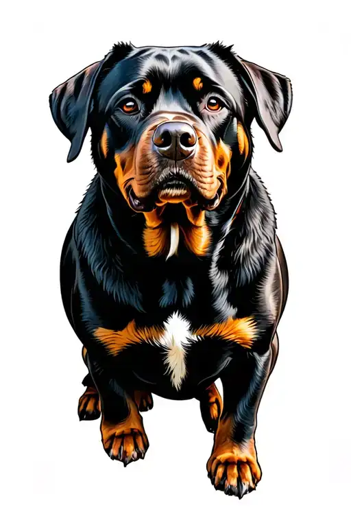 Rottweiler Dog Surrounded