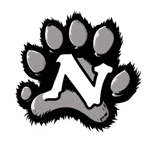 A Dog Paw With The Letter N In It