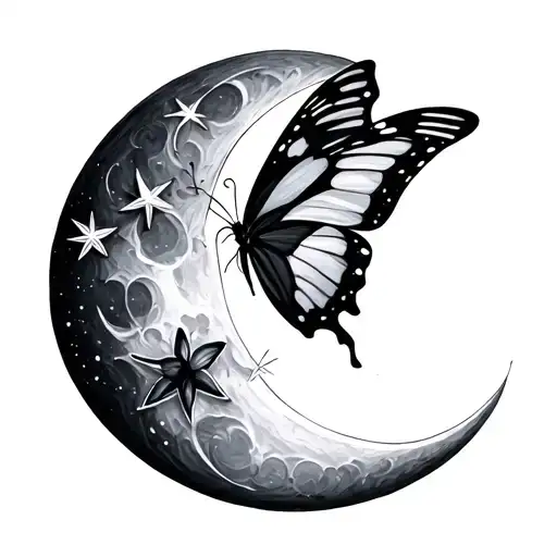 Butterfly Stars Moon