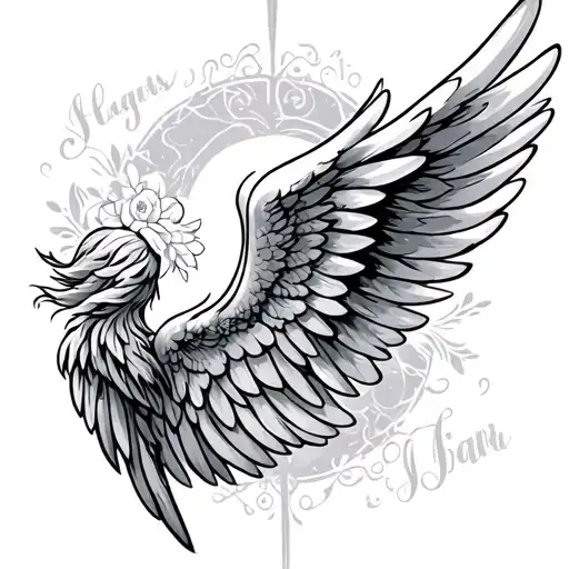 Birth Date With Angel Wings Made