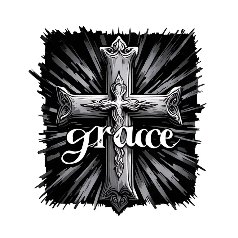 Cross With Grace Written Along