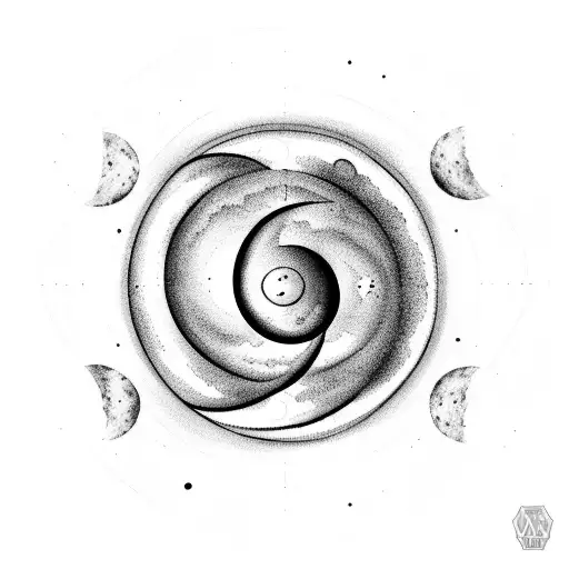 Moon Phases In A Spiral Galaxy