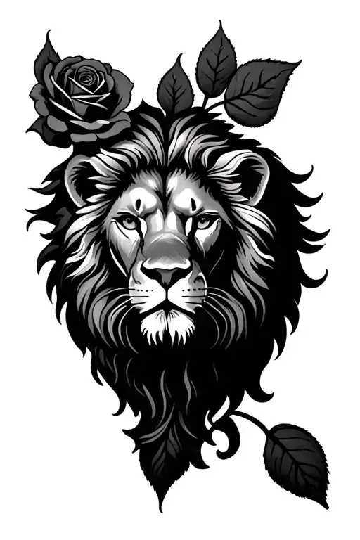 Lion Cross Rose