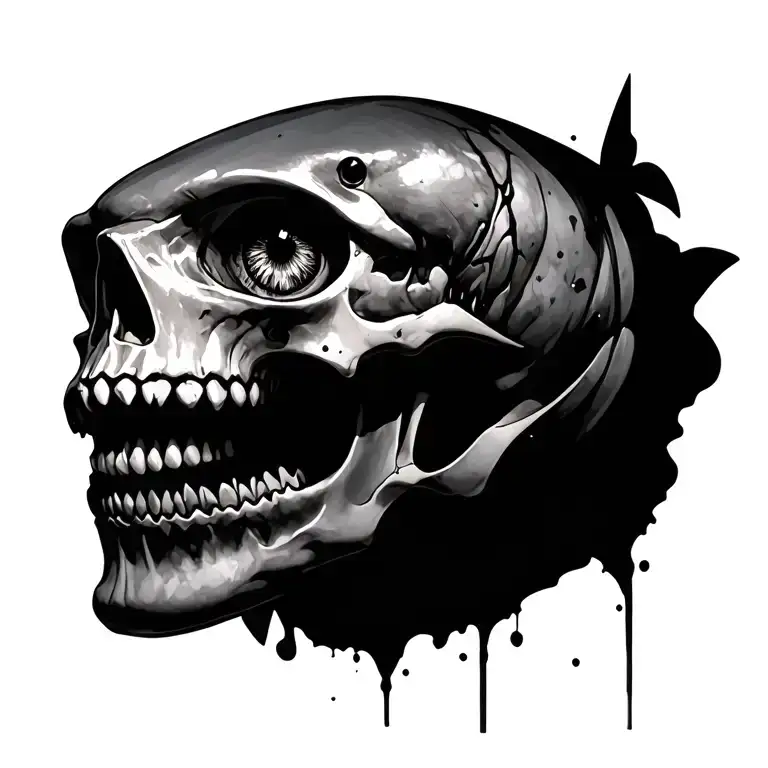 Kintsugi Palm Tree Skull Eye Shark Shadow