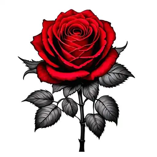 Black And Red Rose