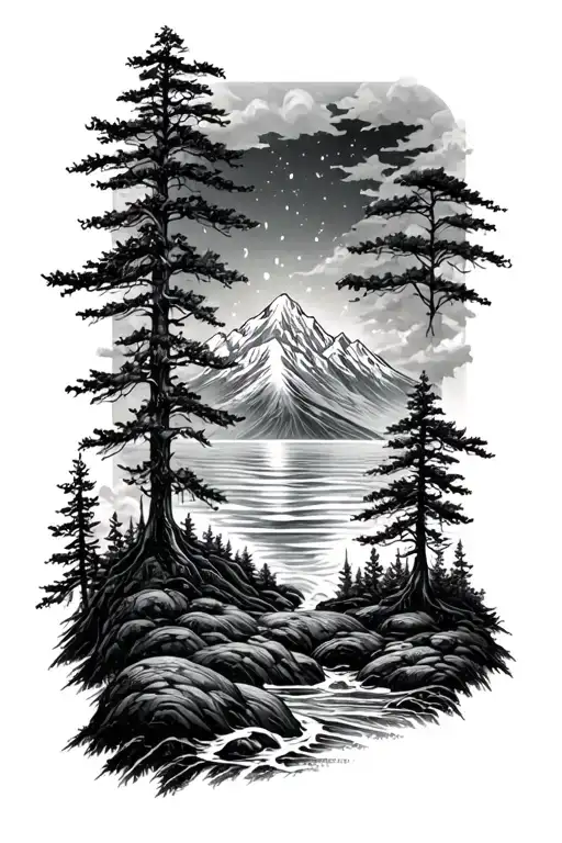 Forest Mountain Heaven Sea Success Happiness