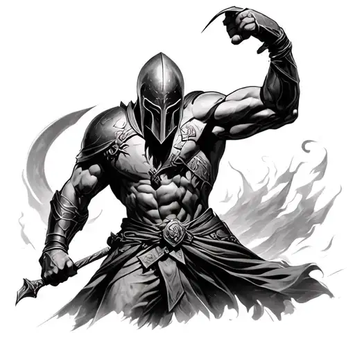 Spartan Getting Ready To Fight Demons