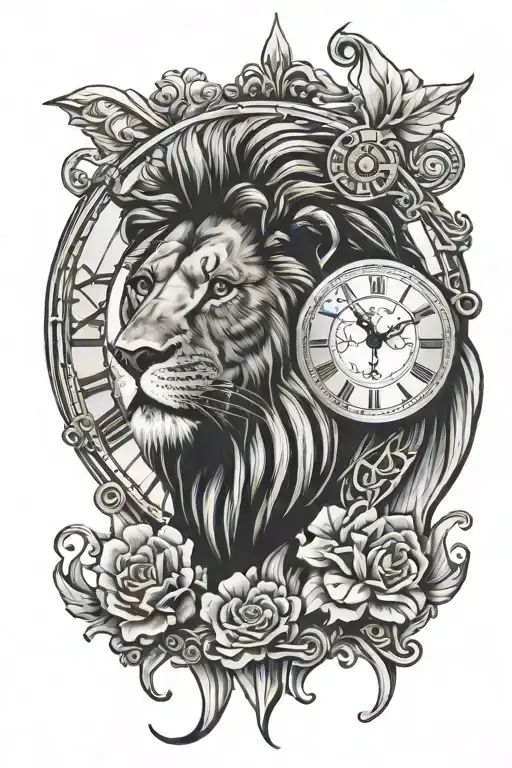 Lion And Clock Face