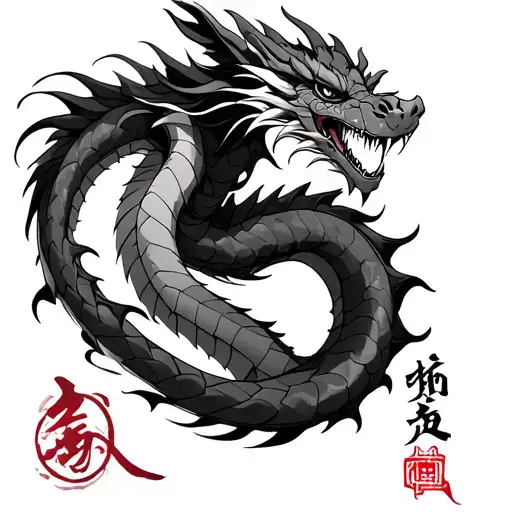 Dragon And Japanese Name Harshith