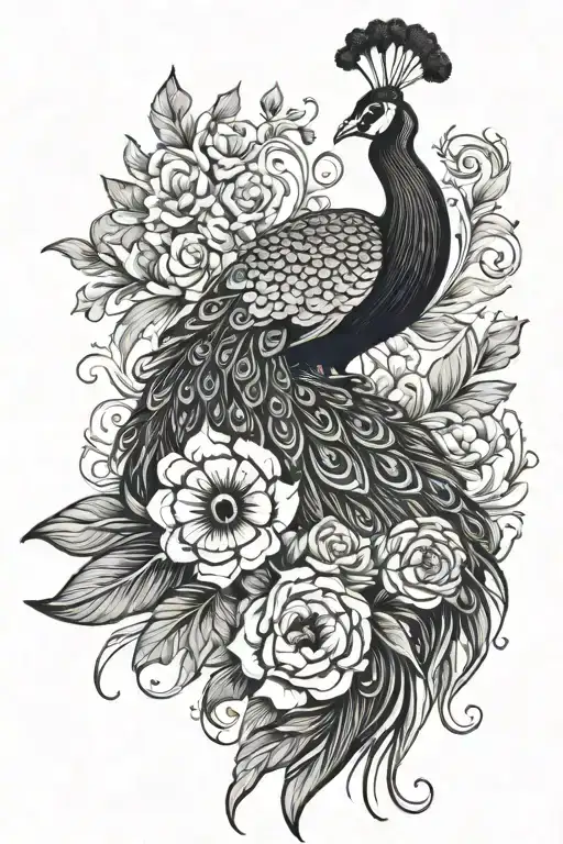 Make Me A Tattoo With A Peacock And With The Name Lisa And Flowers On My Forearm