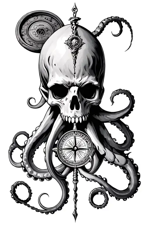 Kraken Sailor Compass Surrounded