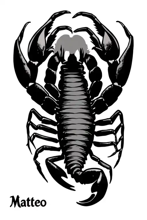 Scorpion For A Women With The Name Matteo In Capital Letters