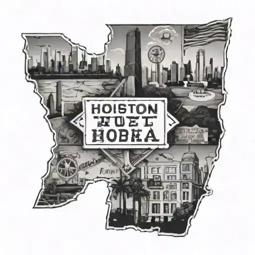 Houston Texas Memorial With Street Signs On It