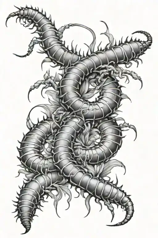 Centipede With Spider Lilys