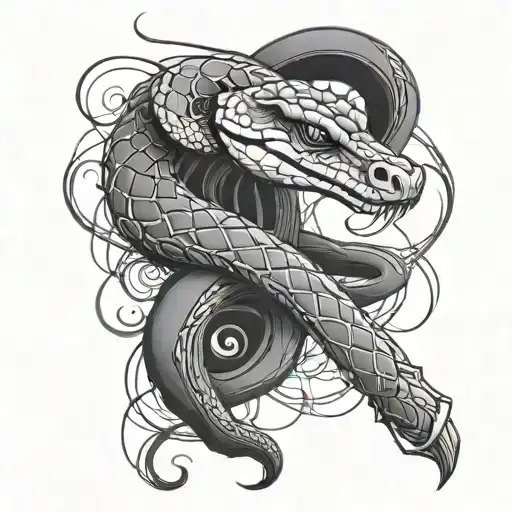 Gothic Snake Wrapping Around Forearm