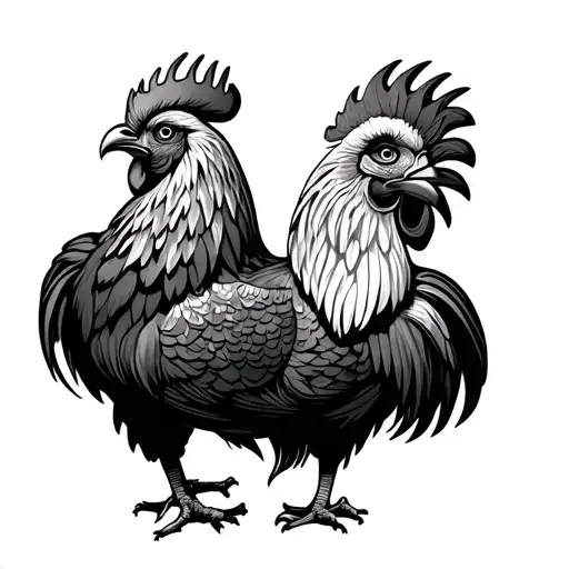 Two Headed Rooster Like The Roman Double Headed Eagle