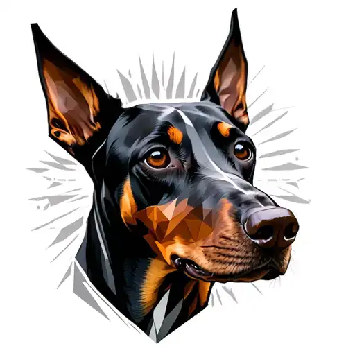 Geometric Doberman Pinscher Dog