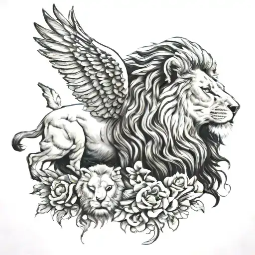 A Lion A Lamb And Dove