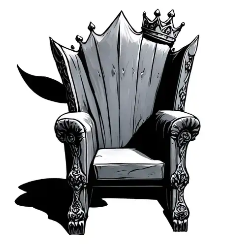 Tall Throne With A Tilted Crown Around It