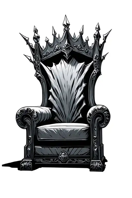 Tall Throne With A Huge Tilted Crown Around It Luminous Points