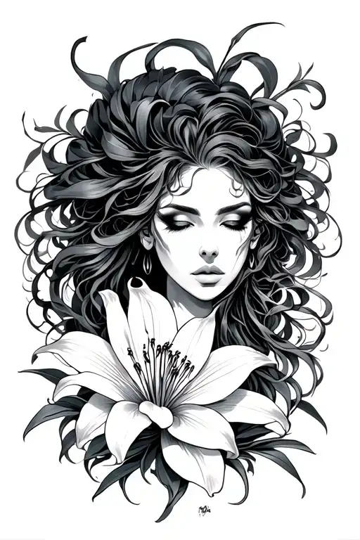 Madusa In Japaness Stlye With Spider Lily