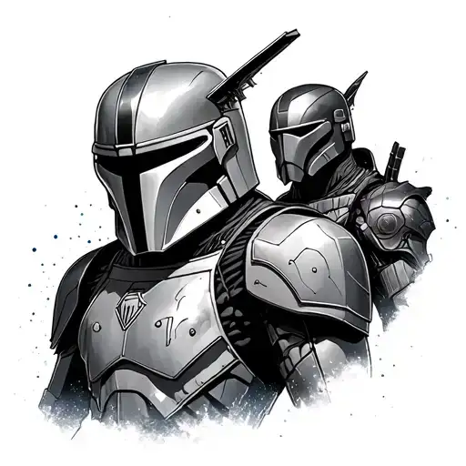 Mandalorian In Galaxy With Marvel Characters