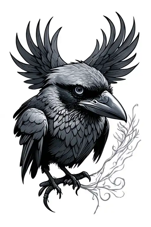 Raven With Scared Eye