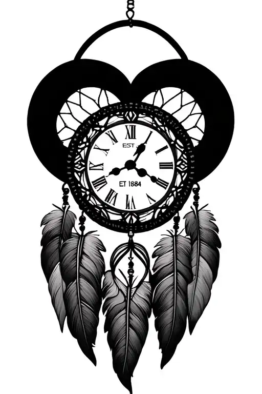 Dreamcatcher With Clock With Est 1984