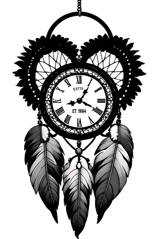 Dreamcatcher With Clock With Est 1984