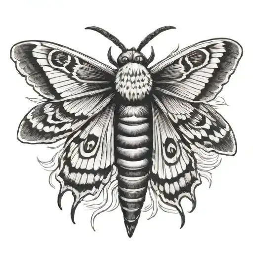 Deaths Head Hawk Moth Flying