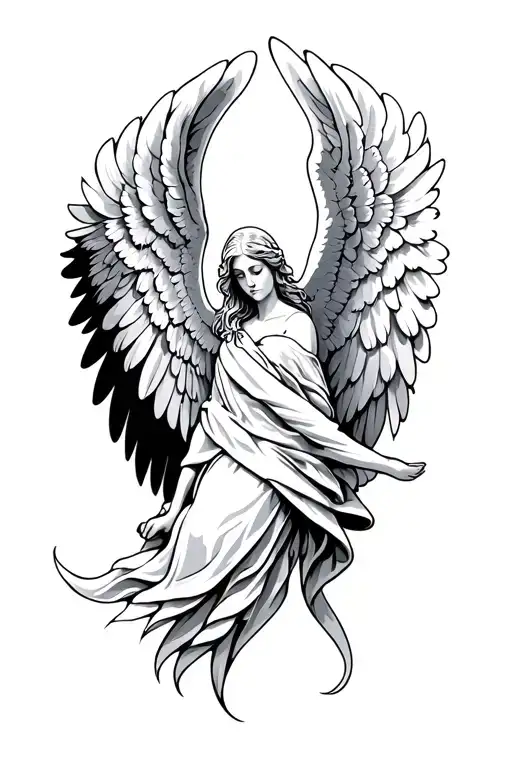 Memorial Angel Wings Wrapped Loosely