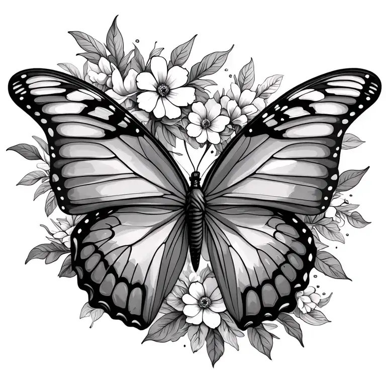 A 3D Butterfly With Extreme Fine Line Florals Thr Symbol For The Bondsmith