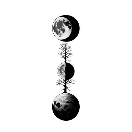 Moon Phases And A Tree