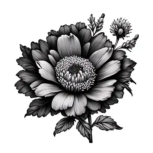 Birth Month Flowers For Jan And April Birth Flower Line Drawing