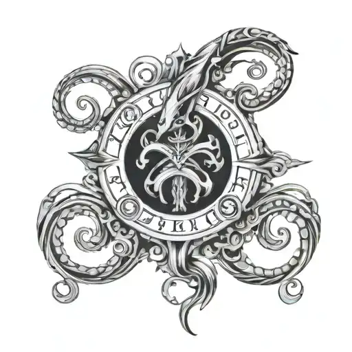 Gothic Aquarius Zodiac Sign