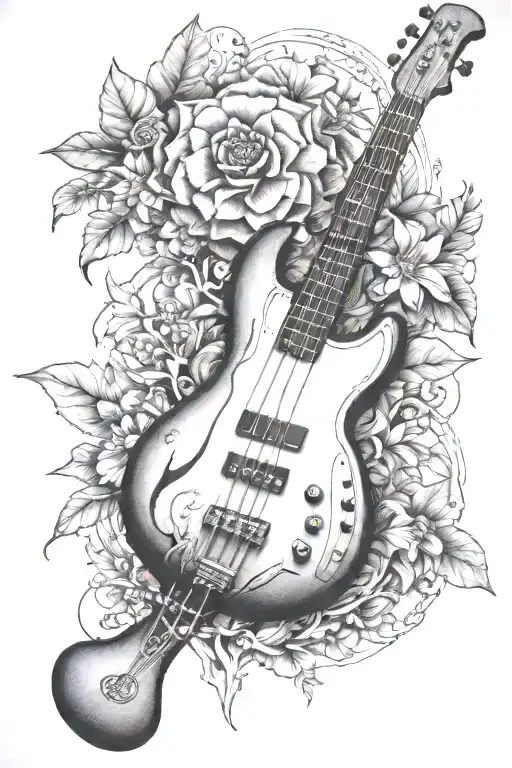 Bass Guitar Nature Inspired