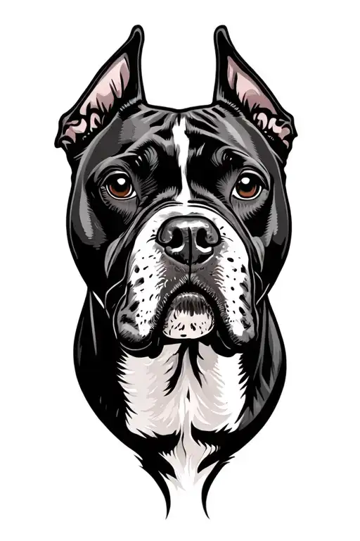 Tattoo Pattern Pitbull Face