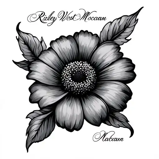 Fine Line Flower With The Words Rizley West Mccann