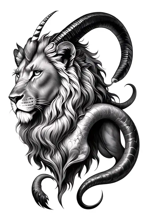 Realistic Leo Zodiac Sign Protecting A Realistic Capricorn Zodiac Sign