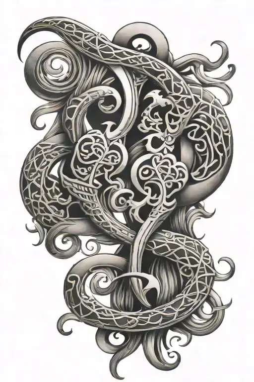 Gemini And Scorpio Symbols Intertwined