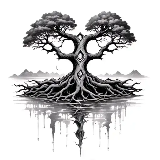 Yggdrasil Intertwined With The Sands Of Time